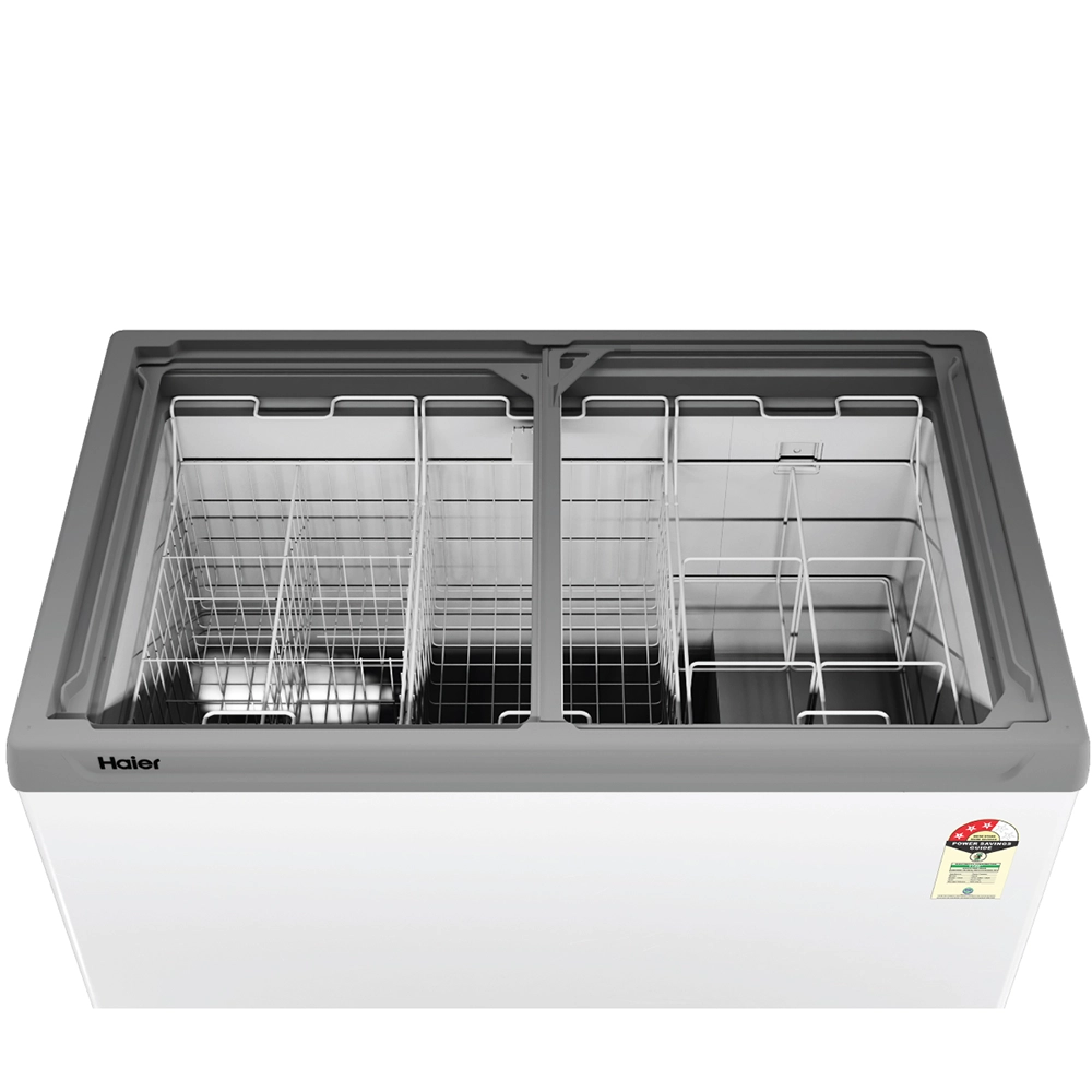 Haier 325L Glass Top Deep Freezer | 2026 STAR Rating (White)